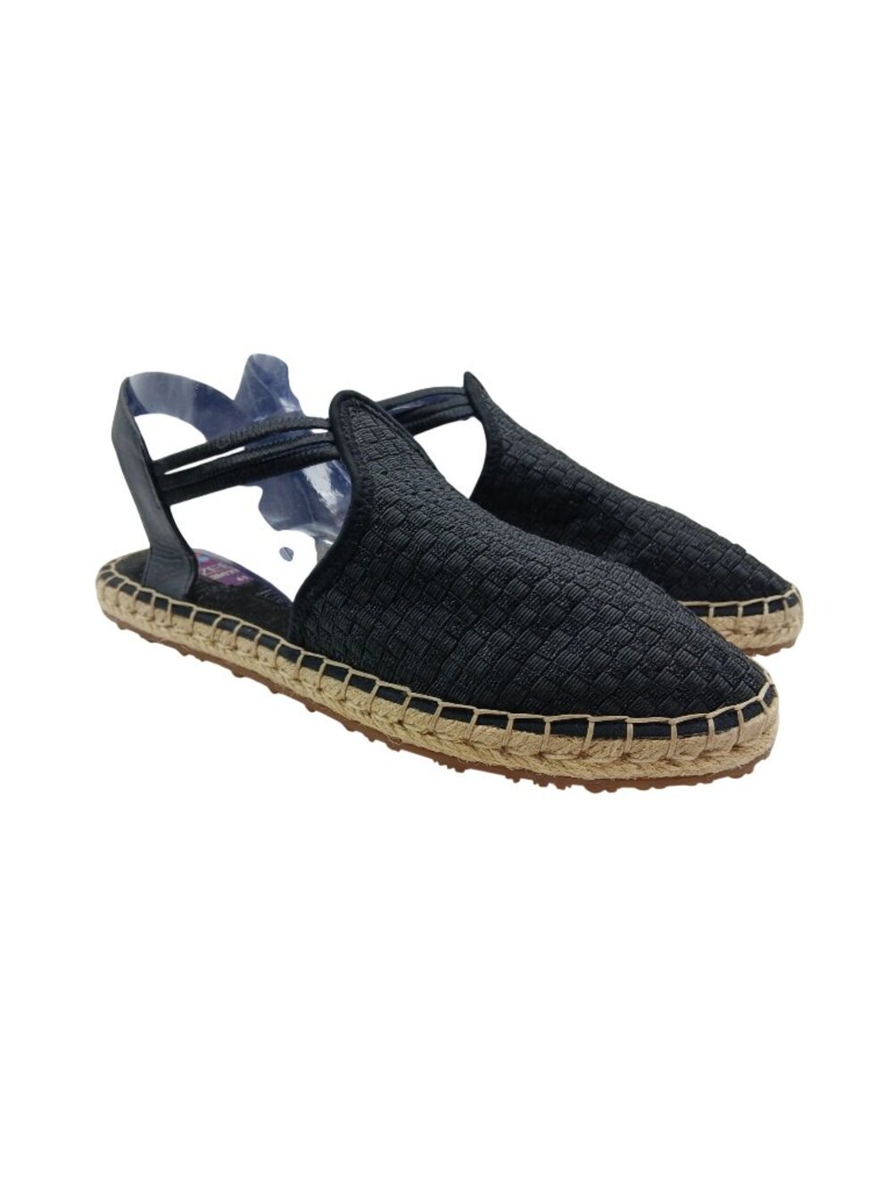 Zee Alexis Womens Black Woven Espadrille Sandals Size 41 US 10.5 Straps Jute